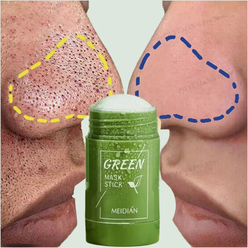 40ml Remove Blackhead Green Tea Solid Mask Clean Stick Mask Facial Dispel Acne Blemish Shrink Pores